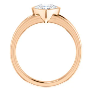 CZ Wedding Set, featuring The Bernadine engagement ring (Customizable Bezel-set Heart Cut with V-Split Band) - Image 5
