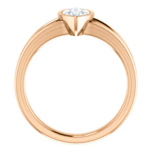 CZ Wedding Set, featuring The Bernadine engagement ring (Customizable Bezel-set Marquise Cut with V-Split Band) - Image 3