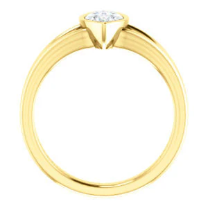 CZ Wedding Set, featuring The Bernadine engagement ring (Customizable Bezel-set Marquise Cut with V-Split Band) - Image 5