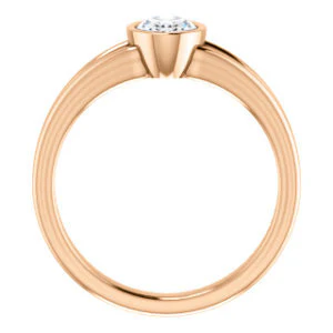 CZ Wedding Set, featuring The Bernadine engagement ring (Customizable Bezel-set Oval Cut with V-Split Band) - Image 5