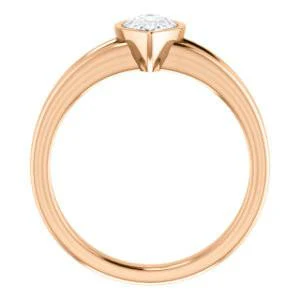 CZ Wedding Set, featuring The Bernadine engagement ring (Customizable Bezel-set Pear Cut with V-Split Band) - Image 3
