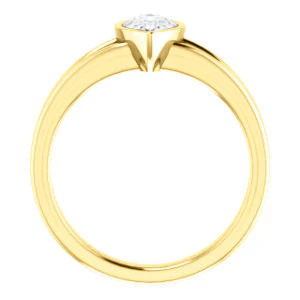 CZ Wedding Set, featuring The Bernadine engagement ring (Customizable Bezel-set Pear Cut with V-Split Band) - Image 5