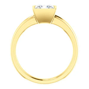 CZ Wedding Set, featuring The Bernadine engagement ring (Customizable Bezel-set Princess Cut with V-Split Band) - Image 3