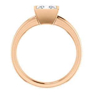 CZ Wedding Set, featuring The Bernadine engagement ring (Customizable Bezel-set Princess Cut with V-Split Band) - Image 5