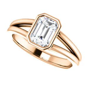 CZ Wedding Set, featuring The Bernadine engagement ring (Customizable Bezel-set Radiant Cut with V-Split Band) - Image 13