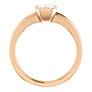 CZ Wedding Set, featuring The Bernadine engagement ring (Customizable Bezel-set Radiant Cut with V-Split Band) - Image 3