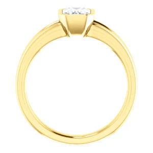 CZ Wedding Set, featuring The Bernadine engagement ring (Customizable Bezel-set Radiant Cut with V-Split Band) - Image 5