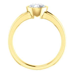 CZ Wedding Set, featuring The Bernadine engagement ring (Customizable Bezel-set Round Cut with V-Split Band) - Image 3