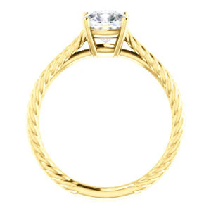 CZ Wedding Set, featuring The Florence engagement ring (Customizable Cathedral-set Cushion Cut Solitaire with Vintage Braided Metal Band) - Image 3