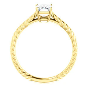 CZ Wedding Set, featuring The Florence engagement ring (Customizable Cathedral-set Emerald Cut Solitaire with Vintage Braided Metal Band) - Image 5