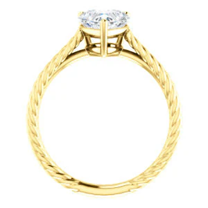 CZ Wedding Set, featuring The Florence engagement ring (Customizable Cathedral-set Heart Cut Solitaire with Vintage Braided Metal Band) - Image 3