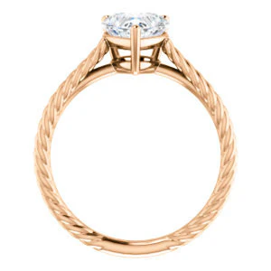 CZ Wedding Set, featuring The Florence engagement ring (Customizable Cathedral-set Heart Cut Solitaire with Vintage Braided Metal Band) - Image 5