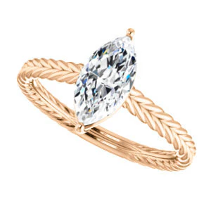 CZ Wedding Set, featuring The Florence engagement ring (Customizable Cathedral-set Marquise Cut Solitaire with Vintage Braided Metal Band) - Image 13
