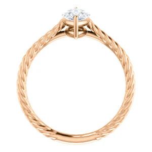 CZ Wedding Set, featuring The Florence engagement ring (Customizable Cathedral-set Marquise Cut Solitaire with Vintage Braided Metal Band) - Image 3