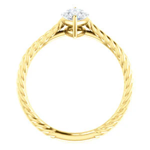 CZ Wedding Set, featuring The Florence engagement ring (Customizable Cathedral-set Marquise Cut Solitaire with Vintage Braided Metal Band) - Image 5