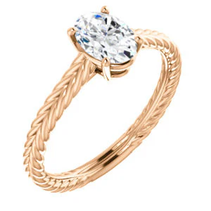 CZ Wedding Set, featuring The Florence engagement ring (Customizable Cathedral-set Oval Cut Solitaire with Vintage Braided Metal Band) - Image 10