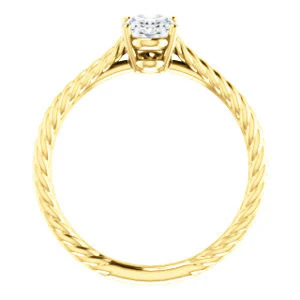 CZ Wedding Set, featuring The Florence engagement ring (Customizable Cathedral-set Oval Cut Solitaire with Vintage Braided Metal Band) - Image 3