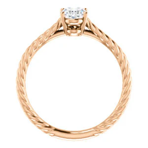 CZ Wedding Set, featuring The Florence engagement ring (Customizable Cathedral-set Oval Cut Solitaire with Vintage Braided Metal Band) - Image 5