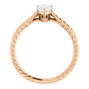 CZ Wedding Set, featuring The Florence engagement ring (Customizable Cathedral-set Pear Cut Solitaire with Vintage Braided Metal Band) - Image 3