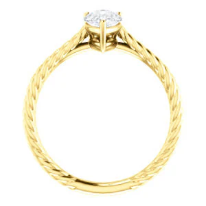 CZ Wedding Set, featuring The Florence engagement ring (Customizable Cathedral-set Pear Cut Solitaire with Vintage Braided Metal Band) - Image 5
