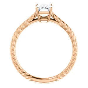 CZ Wedding Set, featuring The Florence engagement ring (Customizable Cathedral-set Radiant Cut Solitaire with Vintage Braided Metal Band) - Image 3