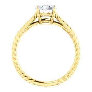 CZ Wedding Set, featuring The Florence engagement ring (Customizable Cathedral-set Round Cut Solitaire with Vintage Braided Metal Band) - Image 3