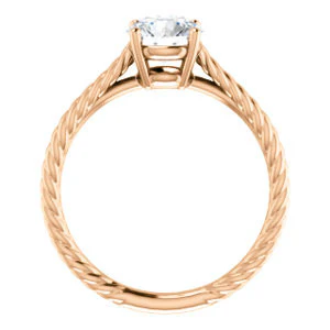 CZ Wedding Set, featuring The Florence engagement ring (Customizable Cathedral-set Round Cut Solitaire with Vintage Braided Metal Band) - Image 5
