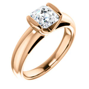 CZ Wedding Set, featuring The Liza Bella engagement ring (Customizable Asscher Cut Cathedral Bar-set Solitaire) - Image 10