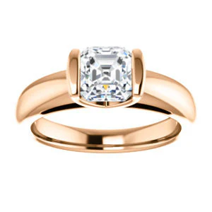 CZ Wedding Set, featuring The Liza Bella engagement ring (Customizable Asscher Cut Cathedral Bar-set Solitaire) - Image 11