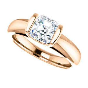 CZ Wedding Set, featuring The Liza Bella engagement ring (Customizable Asscher Cut Cathedral Bar-set Solitaire) - Image 13