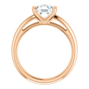 CZ Wedding Set, featuring The Liza Bella engagement ring (Customizable Asscher Cut Cathedral Bar-set Solitaire) - Image 3