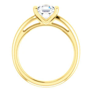 CZ Wedding Set, featuring The Liza Bella engagement ring (Customizable Asscher Cut Cathedral Bar-set Solitaire) - Image 5