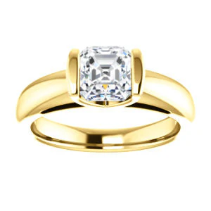 CZ Wedding Set, featuring The Liza Bella engagement ring (Customizable Asscher Cut Cathedral Bar-set Solitaire) - Image 7