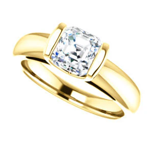 CZ Wedding Set, featuring The Liza Bella engagement ring (Customizable Asscher Cut Cathedral Bar-set Solitaire) - Image 9