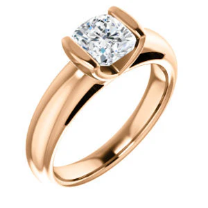 CZ Wedding Set, featuring The Liza Bella engagement ring (Customizable Cushion Cut Cathedral Bar-set Solitaire) - Image 10