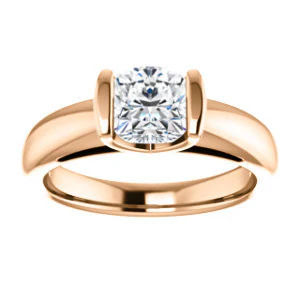 CZ Wedding Set, featuring The Liza Bella engagement ring (Customizable Cushion Cut Cathedral Bar-set Solitaire) - Image 11