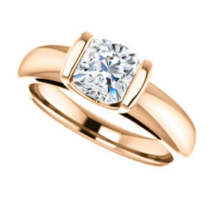 CZ Wedding Set, featuring The Liza Bella engagement ring (Customizable Cushion Cut Cathedral Bar-set Solitaire) - Image 13