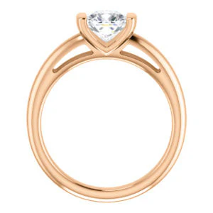 CZ Wedding Set, featuring The Liza Bella engagement ring (Customizable Cushion Cut Cathedral Bar-set Solitaire) - Image 5