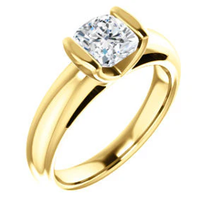 CZ Wedding Set, featuring The Liza Bella engagement ring (Customizable Cushion Cut Cathedral Bar-set Solitaire) - Image 6
