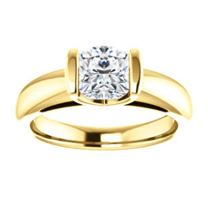 CZ Wedding Set, featuring The Liza Bella engagement ring (Customizable Cushion Cut Cathedral Bar-set Solitaire) - Image 7