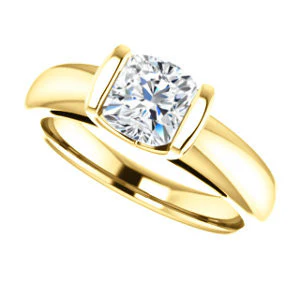 CZ Wedding Set, featuring The Liza Bella engagement ring (Customizable Cushion Cut Cathedral Bar-set Solitaire) - Image 9