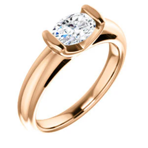 CZ Wedding Set, featuring The Liza Bella engagement ring (Customizable Oval Cut Cathedral Bar-set Solitaire) - Image 10