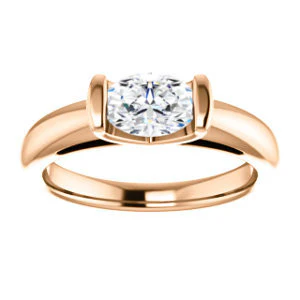 CZ Wedding Set, featuring The Liza Bella engagement ring (Customizable Oval Cut Cathedral Bar-set Solitaire) - Image 11
