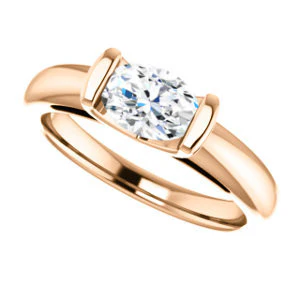 CZ Wedding Set, featuring The Liza Bella engagement ring (Customizable Oval Cut Cathedral Bar-set Solitaire) - Image 13