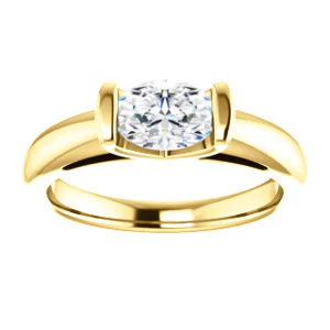 CZ Wedding Set, featuring The Liza Bella engagement ring (Customizable Oval Cut Cathedral Bar-set Solitaire) - Image 7