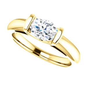 CZ Wedding Set, featuring The Liza Bella engagement ring (Customizable Oval Cut Cathedral Bar-set Solitaire) - Image 9