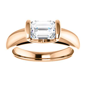 CZ Wedding Set, featuring The Liza Bella engagement ring (Customizable Radiant Cut Cathedral Bar-set Solitaire) - Image 11
