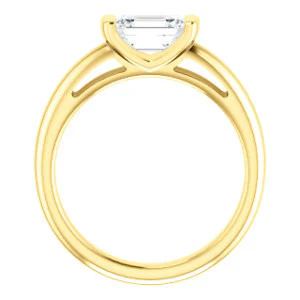 CZ Wedding Set, featuring The Liza Bella engagement ring (Customizable Radiant Cut Cathedral Bar-set Solitaire) - Image 3