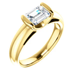 CZ Wedding Set, featuring The Liza Bella engagement ring (Customizable Radiant Cut Cathedral Bar-set Solitaire) - Image 6