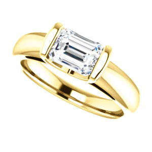 CZ Wedding Set, featuring The Liza Bella engagement ring (Customizable Radiant Cut Cathedral Bar-set Solitaire) - Image 9